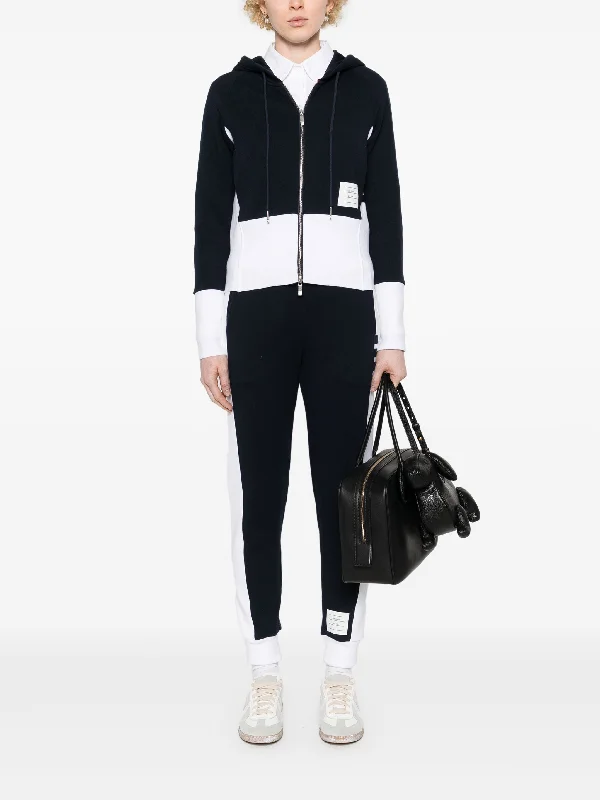 THOM BROWNE - Women Blouson Zip Up Hoodie Hoodie with Fur Luxurious Winter