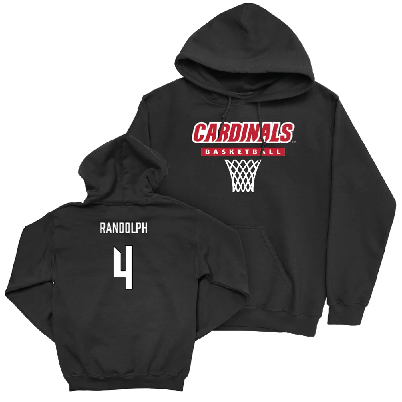 Women's Basketball Black Hardwood Hoodie   - MacKenly Randolph Hoodie with Hem Lace Feminine Delicate