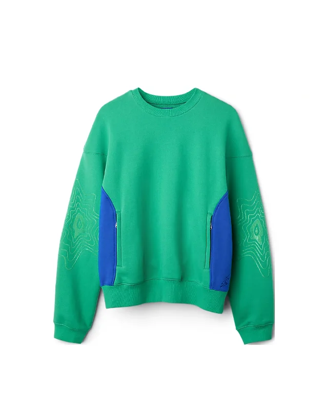 NOVALIS Bixance Sweatshirt - Bright Green Hoodie with Exposed Zipper Edgy Industrial