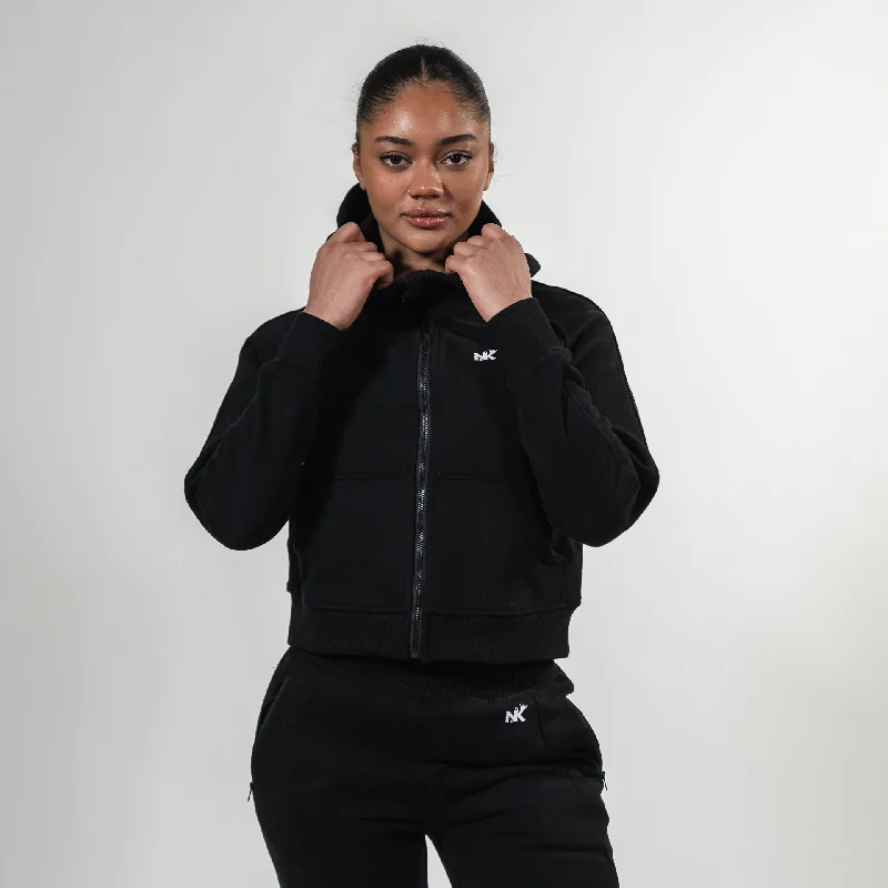 Rapunzel Hoodie - Onyx Hoodie with Hem Applique Textured Unique