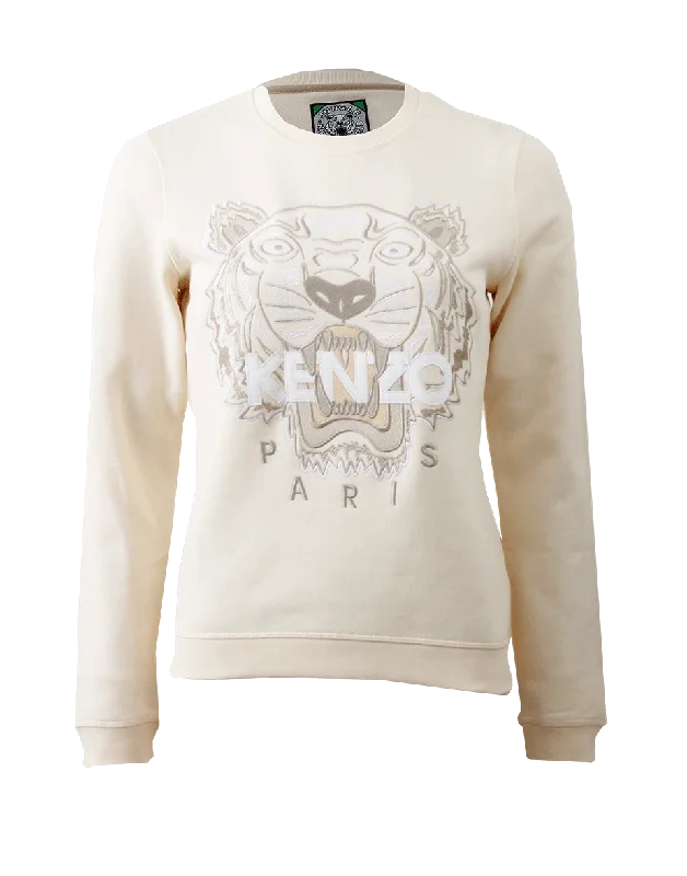 Tiger Sweatshirt Hoodie with Lining Warm Insulated