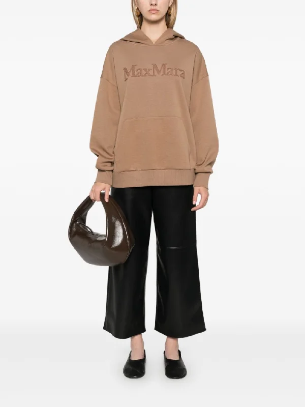 MAX MARA - Women Sapore Embroidery Jersey Sweatshirt Hoodie with Color Block Contrast Stylish