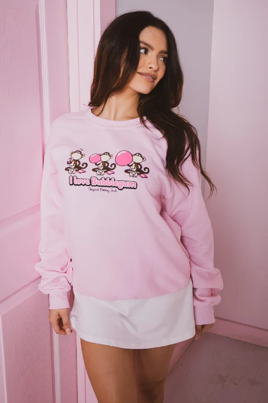 Bubblegum - Bobby Jack Crew Sweatshirt - Pink Hoodie with Magnetic Closure Innovative Modern