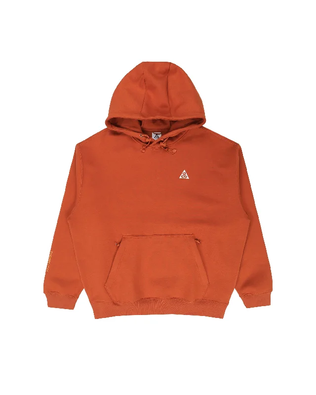 Therma-Fit Fleece Hoodie - Dark Russet / Monarch / Summit White Hoodie with Longline Fit Extended Stylish