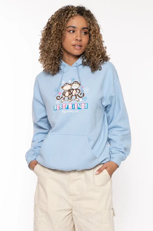 Best Friends - Bobby Jack Hoodie -Blue Hoodie with Side Slits Relaxed Casual