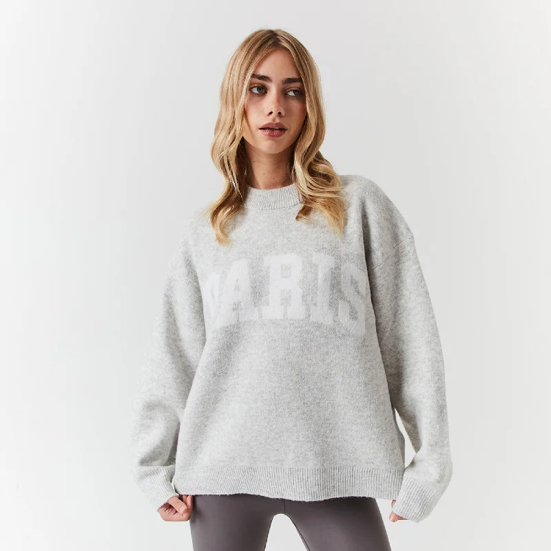 Paris Sweatshirt | Light Grey Marl Hoodie with Half-Zip Sporty Casual