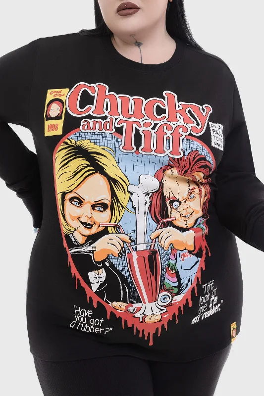 Chucky & Tiff Forever Sweatshirt Hoodie with Ribbed Cuffs Snug Fit Comfort