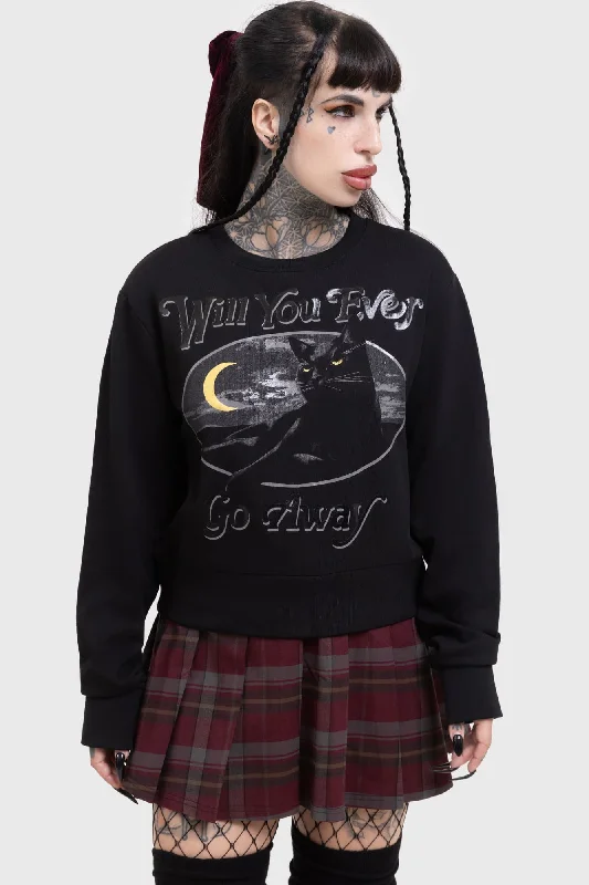 Go Away Sweatshirt Hoodie with Lace Feminine Delicate