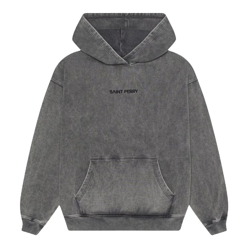 Oversized Hoodie Gray Hoodie with Stripes Bold Sporty