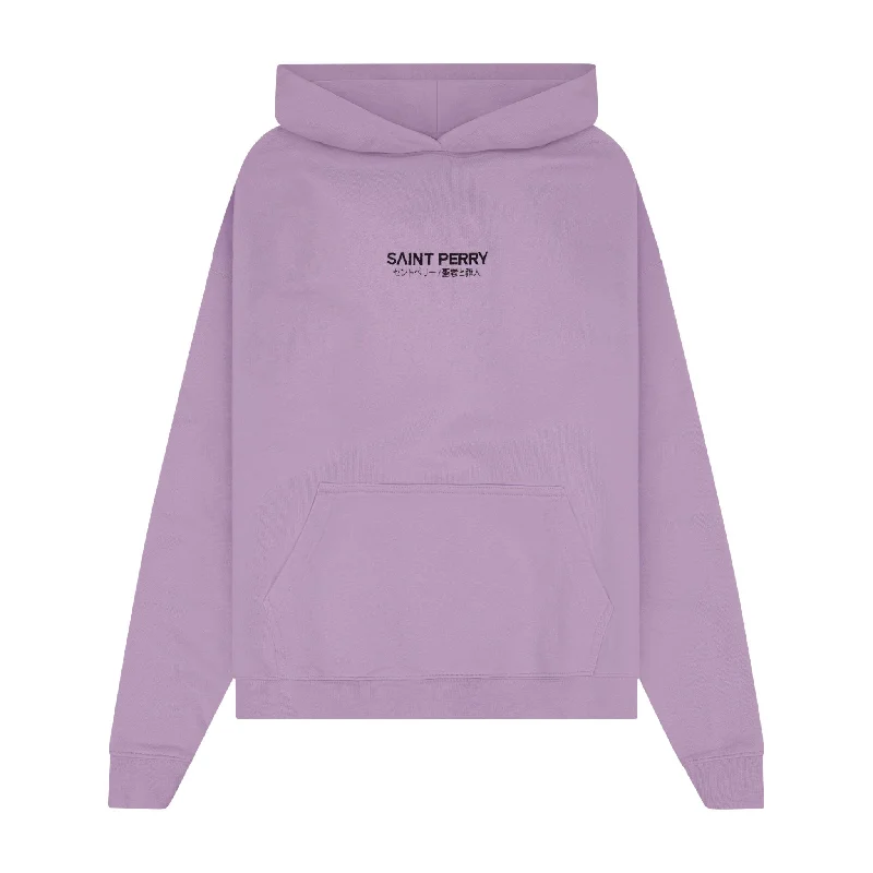 Hoodie Lilac Hoodie with Illustration Artistic Creative