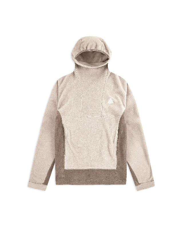 Wolf Tree Therma-Fit Hooded Sweatshirt - Moon Fossil / Olive Gray / Summit White Hoodie with Puffed Sleeves Voluminous Trendy