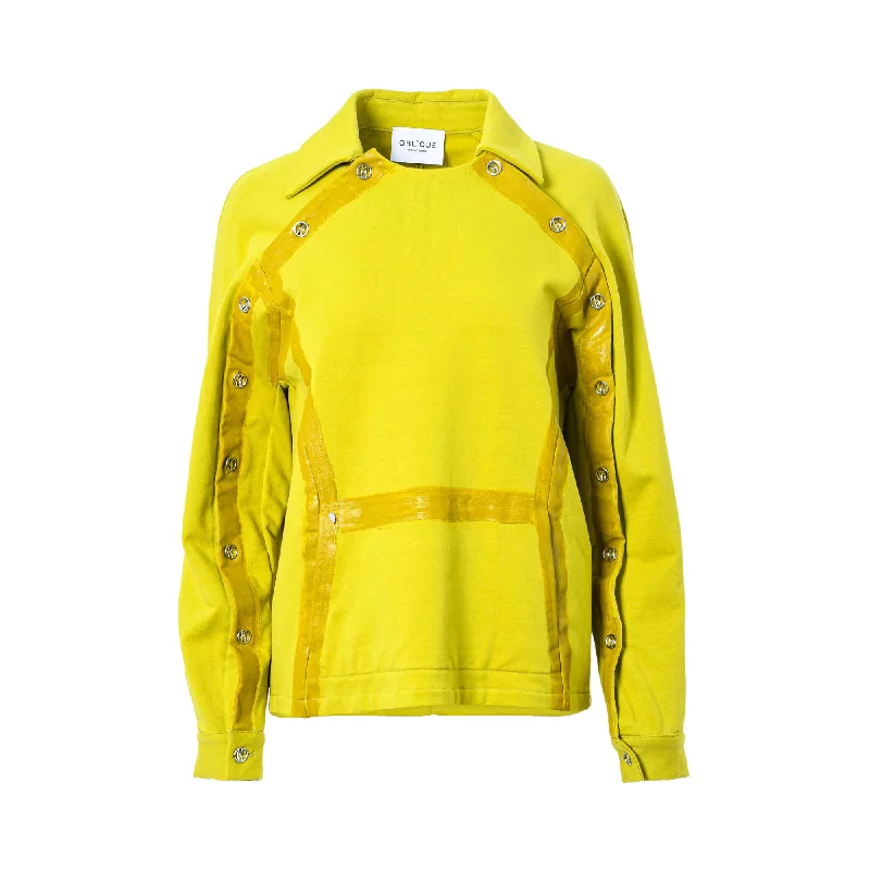 Oblique Women's Mustard Sweatshirt Hoodie with Gradient Ombre Colorful