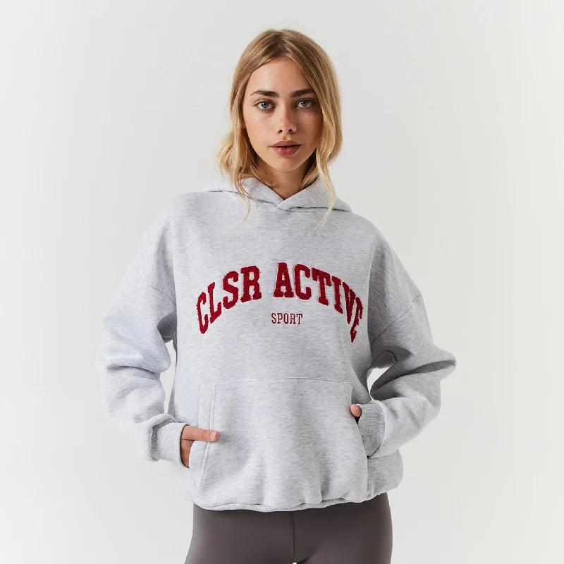 CLSR Active Hoodie | Grey Marl Hoodie with Velcro Closure Adjustable Secure