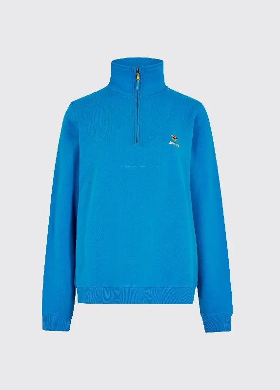 Castlemartyr sweatshirt - Greek Blue Hoodie with Ribbed Hem Stretchable Secure