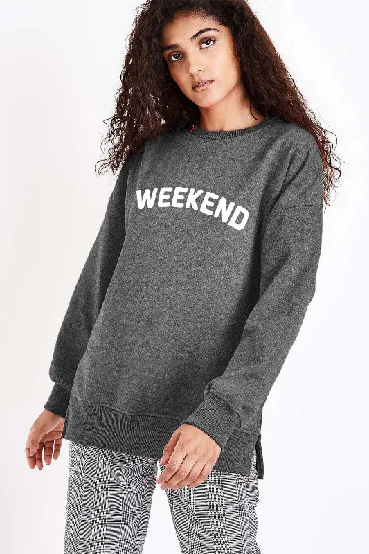 Royce Brand Women's Weekend Applique Embroidered Sweatshirt Hoodie with Lining Warm Insulated