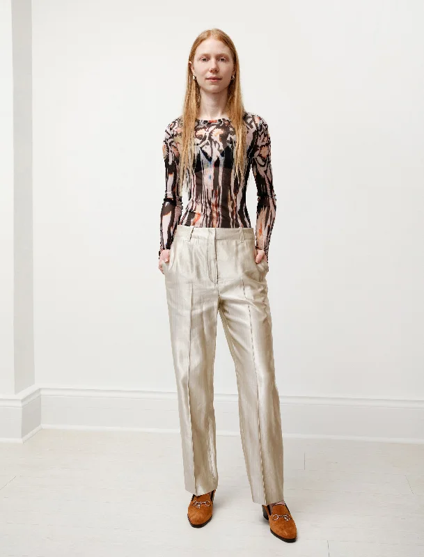 Service Trouser Beige Stripe Trousers Modern Contemporary