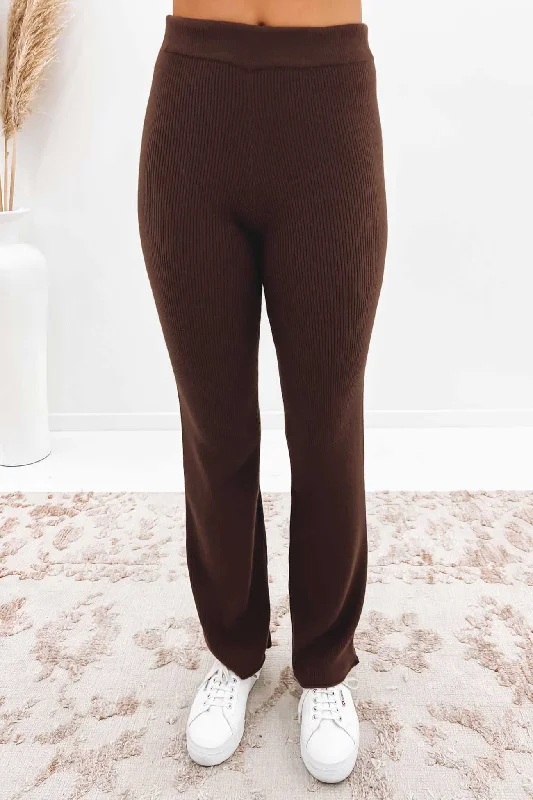 Blair Knit Pant Brown Fashionable Track Pants