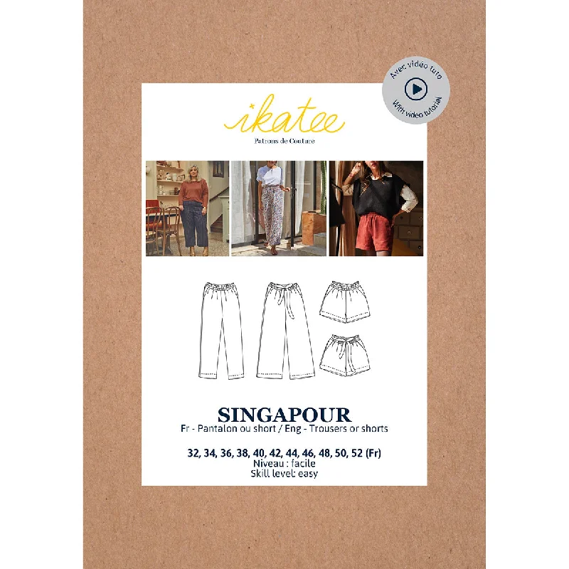 SINGAPOUR - Trousers and shorts - Women 32-52 - Paper Sewing Pattern Trousers versatile all-occasion