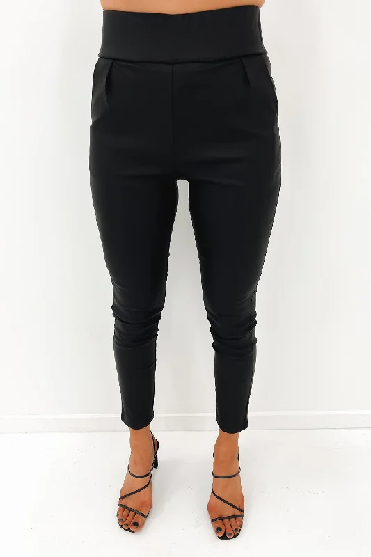 Alexa Pant Black Elegant Wool Trousers