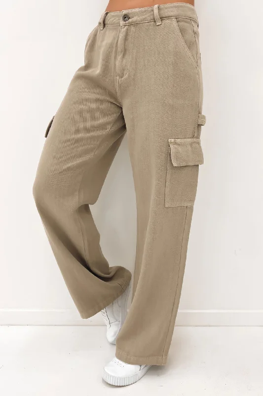 Bravo Cargo Pant Beige Stretch Fit Pants