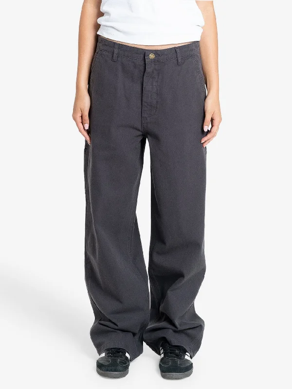 Slouch Carpenter Twill Pant - Dark Charcoal Soft Sweatpants Style