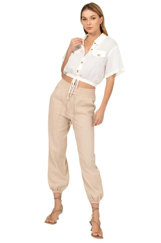 Pause And Reflect High Waist Pants Fashionable Track Pants