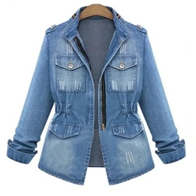 Christmas Europe and The United States Ladies Denim Jacket Skinny Denim Jacket Women  Winter Clothes Female Wool Jacket Cashmere Jacket Tweed Jacket