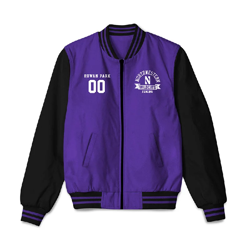 Northwestern - NCAA Women's Fencing : Rowan Park - Bomber Jacket Faux Fur Jacket Real Fur Jacket Shearling Jacket