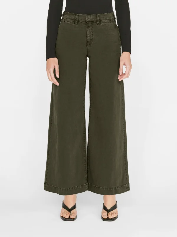 Pixie Wide Leg Tomboy Trouser -- Washed Fatigue Trousers chic elegant