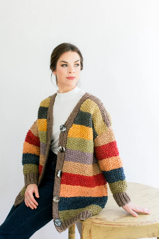 Theodosie Cardigan in Organic Merino, Vibrant Palette Wool Fabric Cashmere Fabric Tweed Fabric