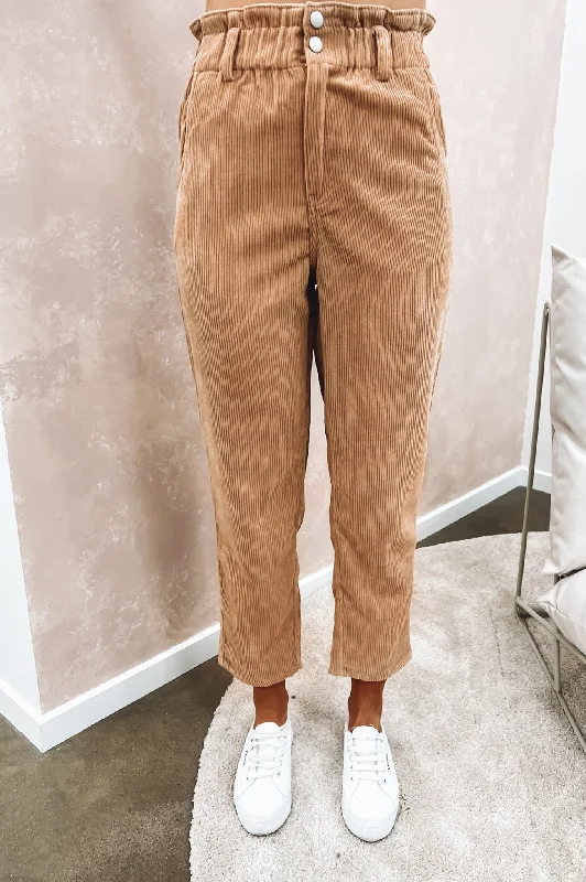 Kira Cord Pants Camel Comfortable Denim Leggings