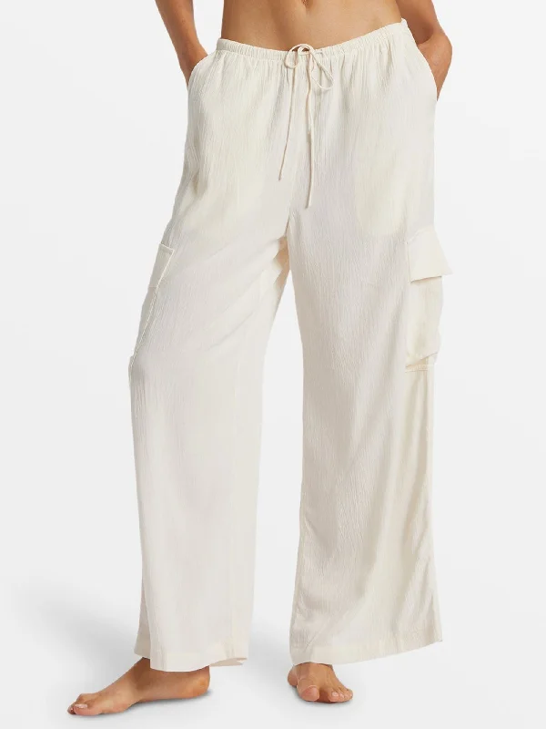 Beach Babe Cargo Elastic Pants Elegant Palazzo Trousers