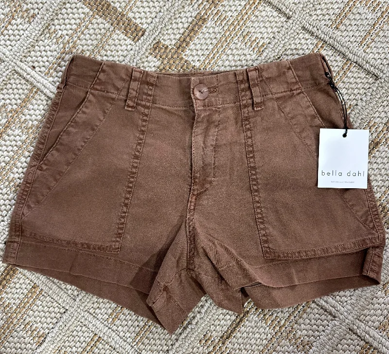 Utility Tab Trouser Shorts-Sahara Brown Trousers Vintage Classic