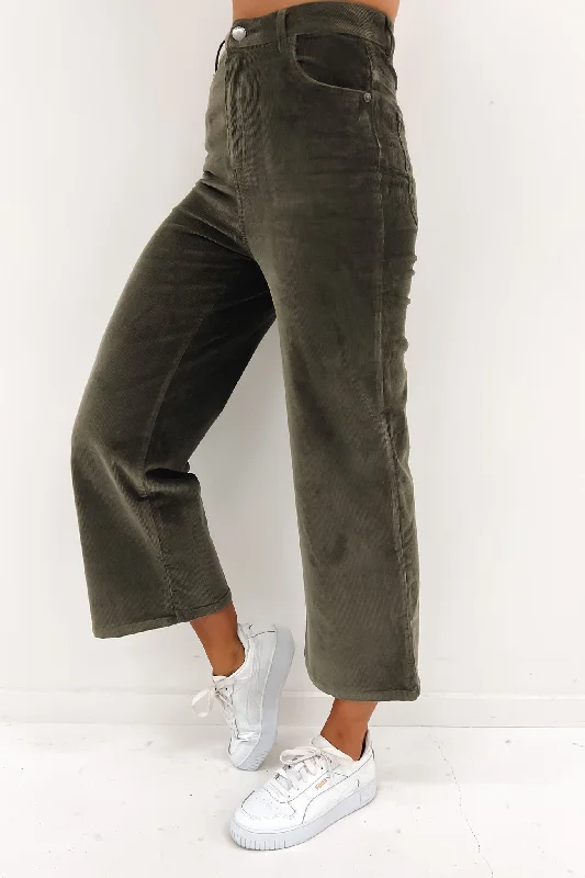 Camilla Cord Pant Khaki Soft Stretch Pants