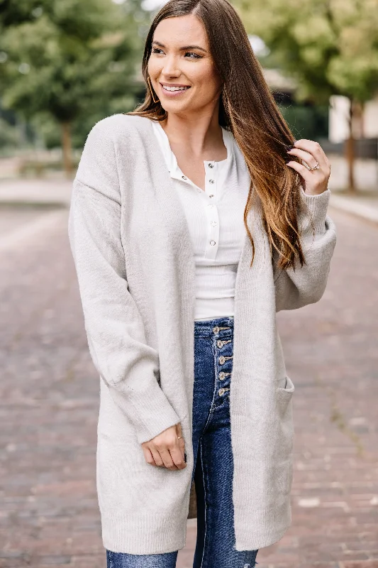 What A Dream Gray Bubble Sleeve Cardigan Herringbone Houndstooth Plaid