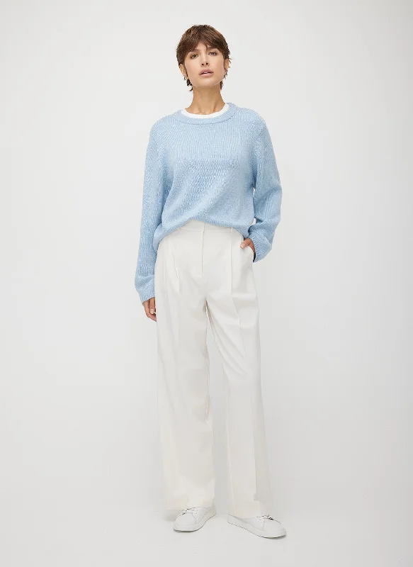 On Time Pleated Trousers Trousers Denim Blue