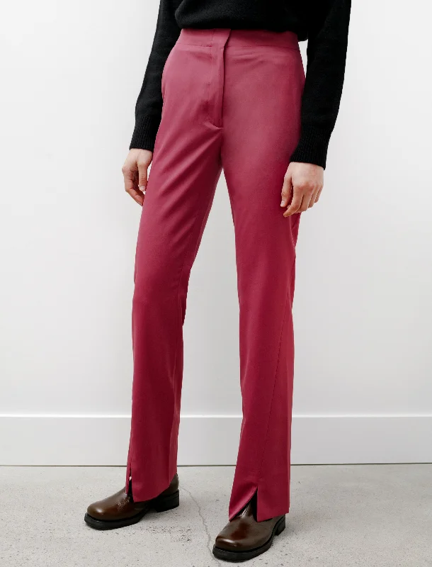 Sharp Trousers Pink Fluid Wool Trousers Fall Fleece