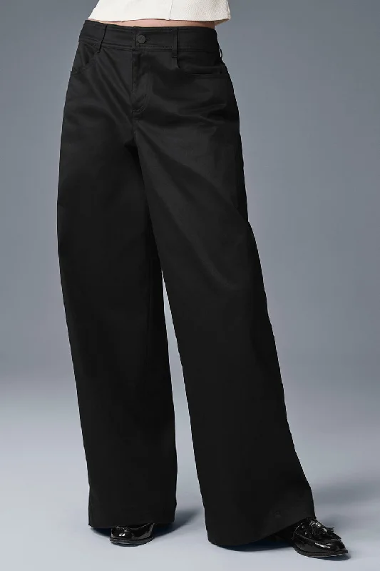 Wanderlust Wide Leg Trouser - Black Trousers Capri Summer