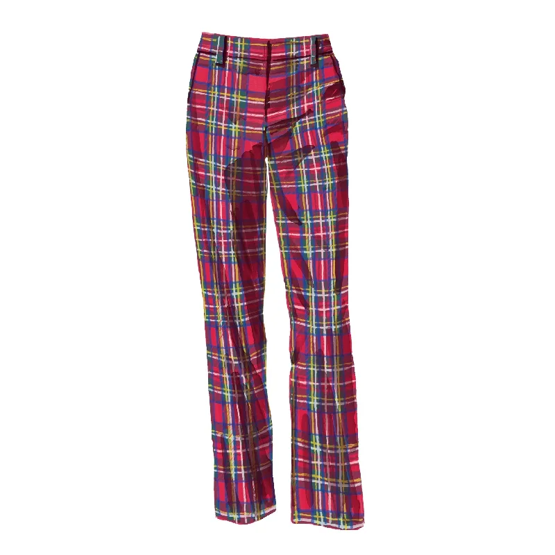 British Tartan Trouser Trousers Wedding White