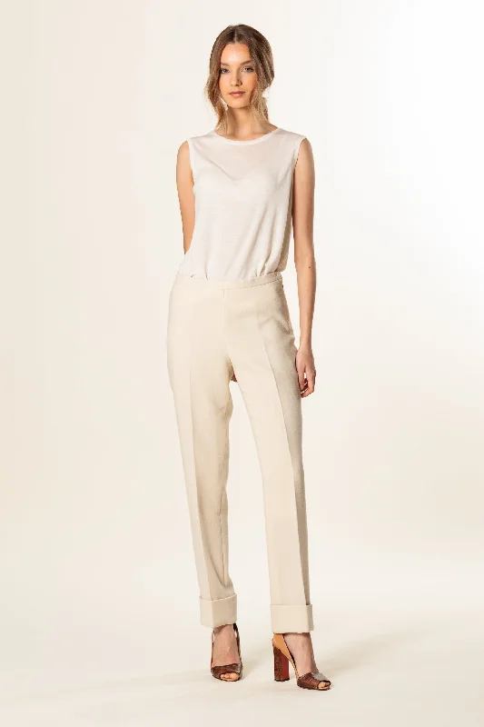 Trousers "DEFENCE TU" / Double Wool Crepe Trousers Party Sparkling