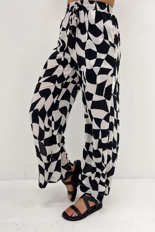 Brynn Pant Black White Comfortable Cargo Pants