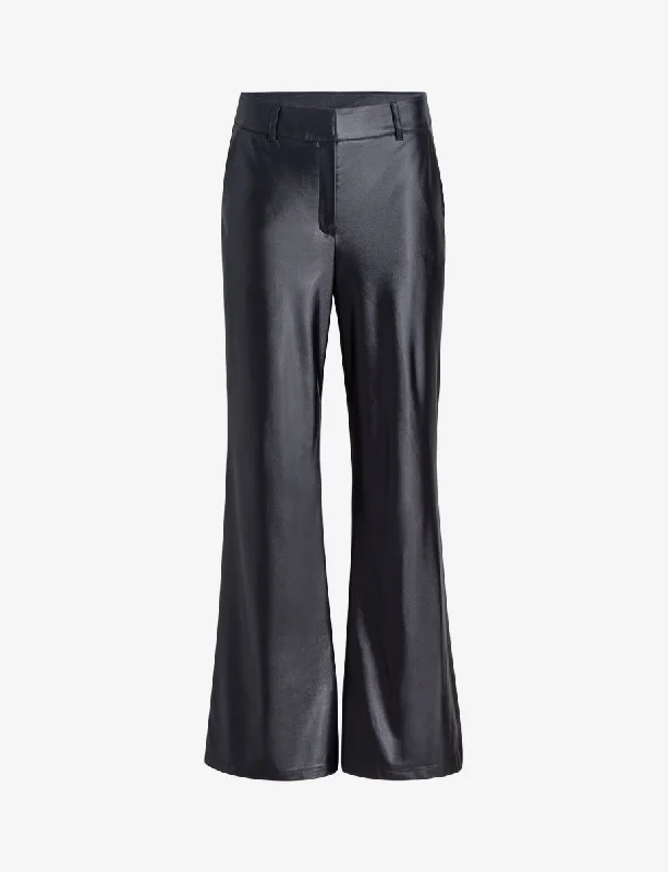 Matte Metallic Wide Leg Trouser Trousers Low Rise Relaxed