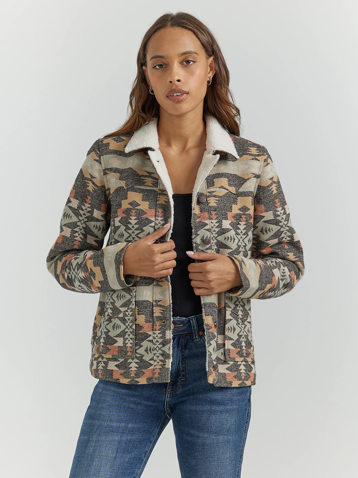 Women's Wrangler Multi Aztec Jacket Cardigan Sweater Pullover