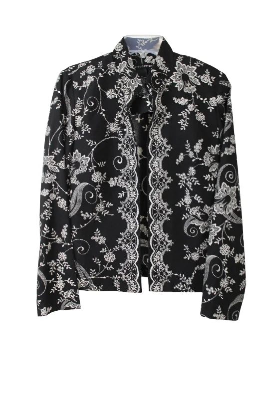 Madison Leigh Floral Light Jacket | 8 Satin Jacket Silk Jacket Chiffon Jacket