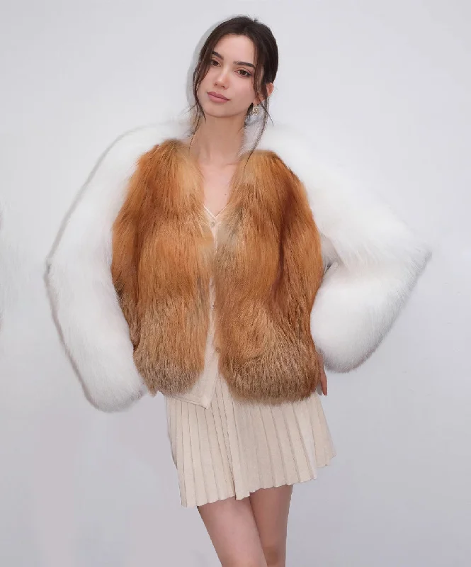 Women's Autumn Snow Fox Fur Jacket Jacket Blazer Coat