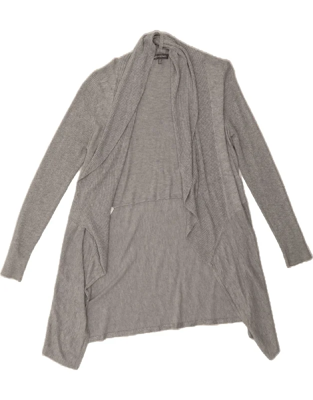 LAURA ASHLEY Womens Longline Open Cardigan Sweater UK 12 Medium  Grey Elegant Classic Vintage