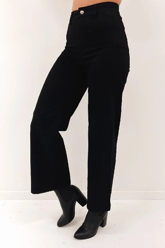 Lando Pant Black Comfortable Wide-Leg Pants