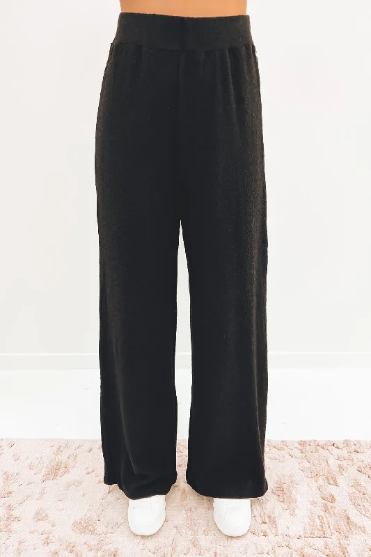 Sunbather Lounge Pant Black Chic Faux Leather Pants