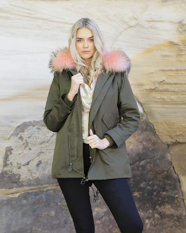 Parka Jacket Green Husky - Women Trench Coat Raincoat Waterproof Jacket