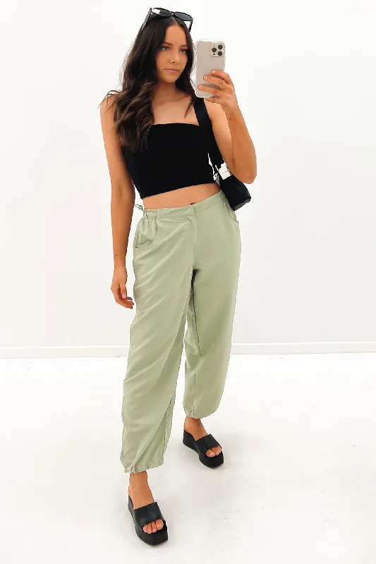 Alexis Parachute Pant Sage Soft Cotton Pants